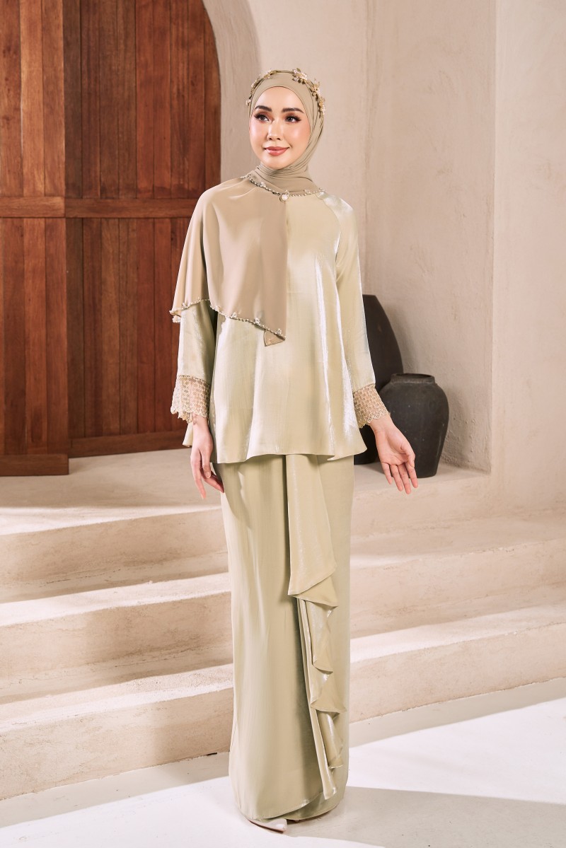 BARIKA Kurung in Sage Green